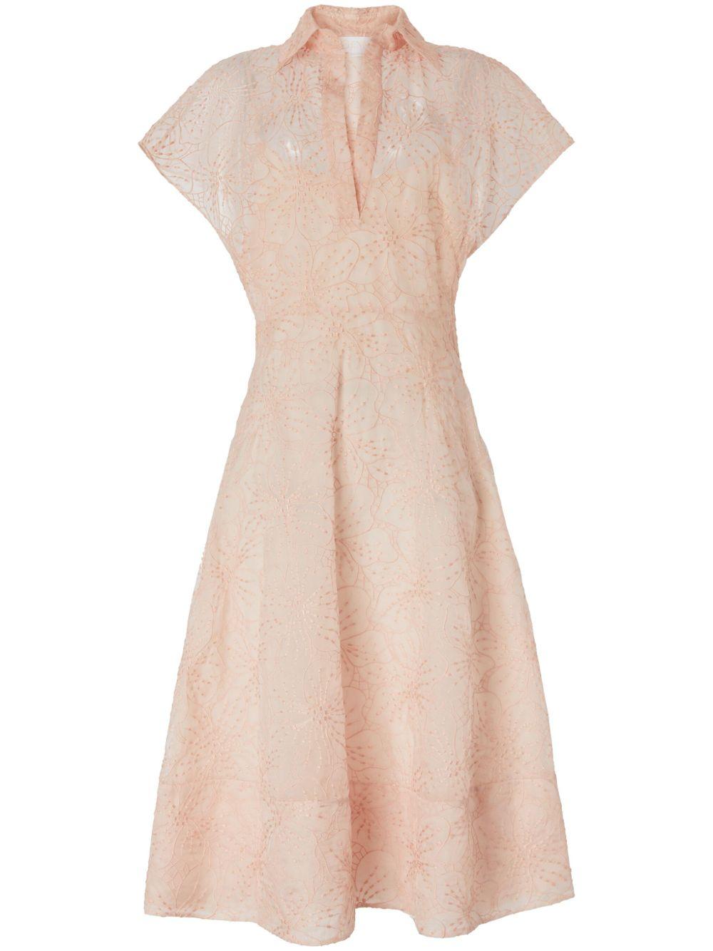 Floral-embroidery midi dress<BR/><BR/><BR/> 78AAO42E NR006465 GENNY 