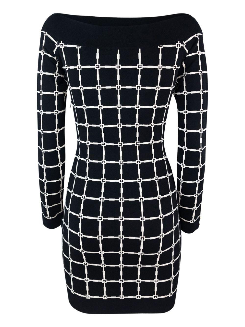 Logo jacquard dress with boat neckline AM57B51E2 685 ELISABETTA FRANCHI 