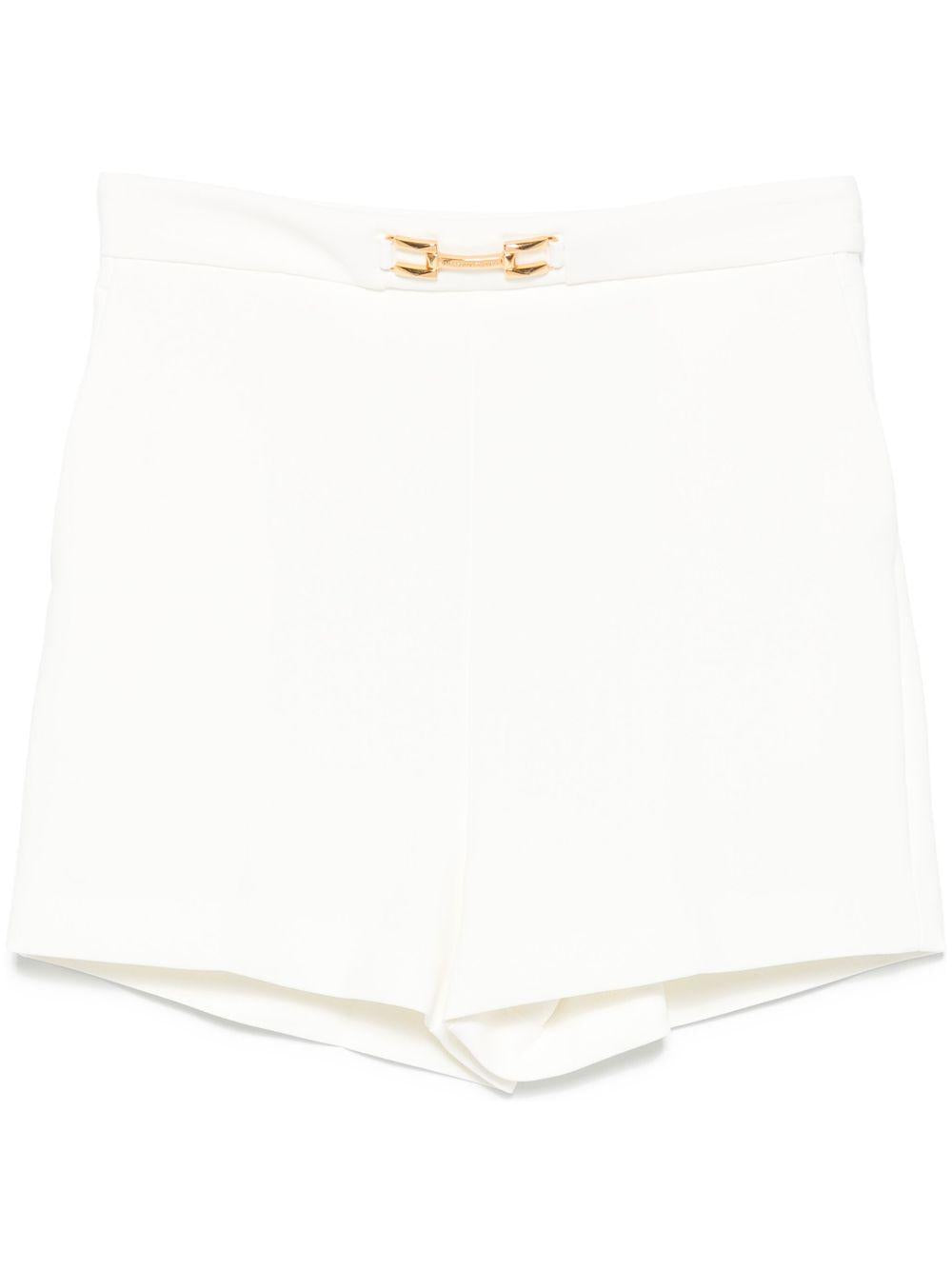 Shorts in crêpe fabric with flaps and logo plaque SH00751E2 360 ELISABETTA FRANCHI 