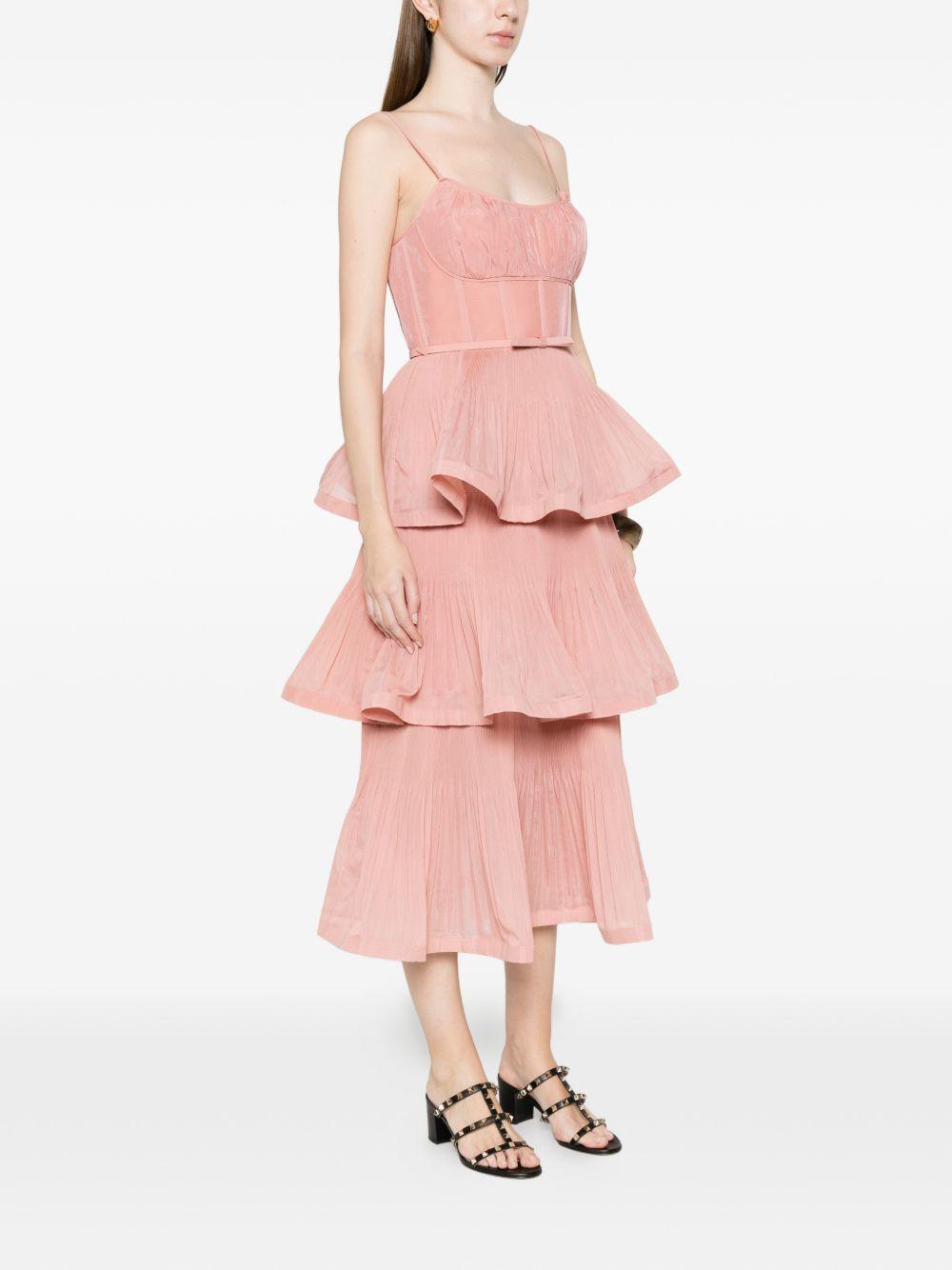 Pleated Tiered Midi Dress 6354DS26R DPI ZIMMERMANN 