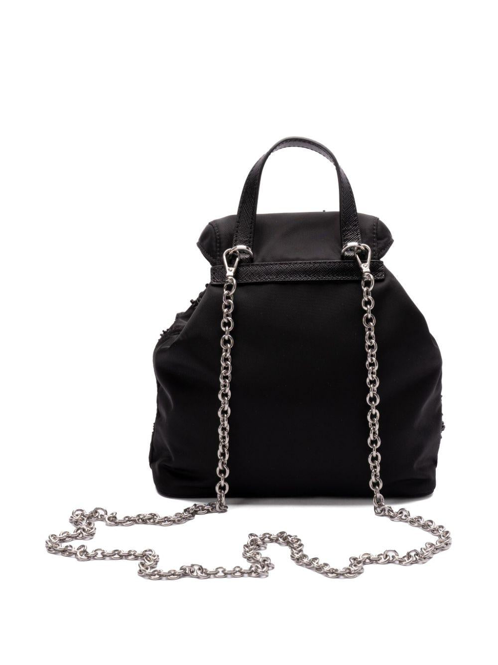 Enamel triangle-logo backpack<BR/><BR/><BR/> 1BH029 2C4YF0002 PRADA 