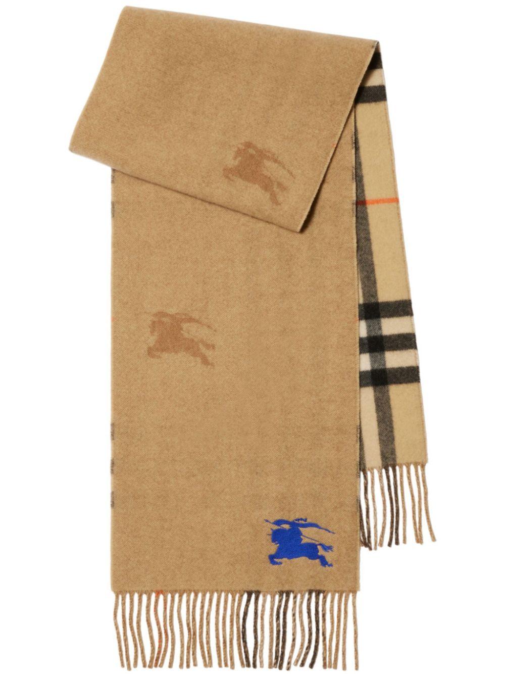 Reversible check cashmere scarf<BR/><BR/><BR/> 8094710 B9719 BURBERRY 