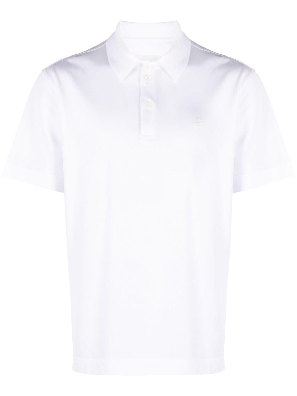 4G-embroidered piqué polo shirt<BR/><BR/><BR/> BM71KR3YCD. 100 GIVENCHY 