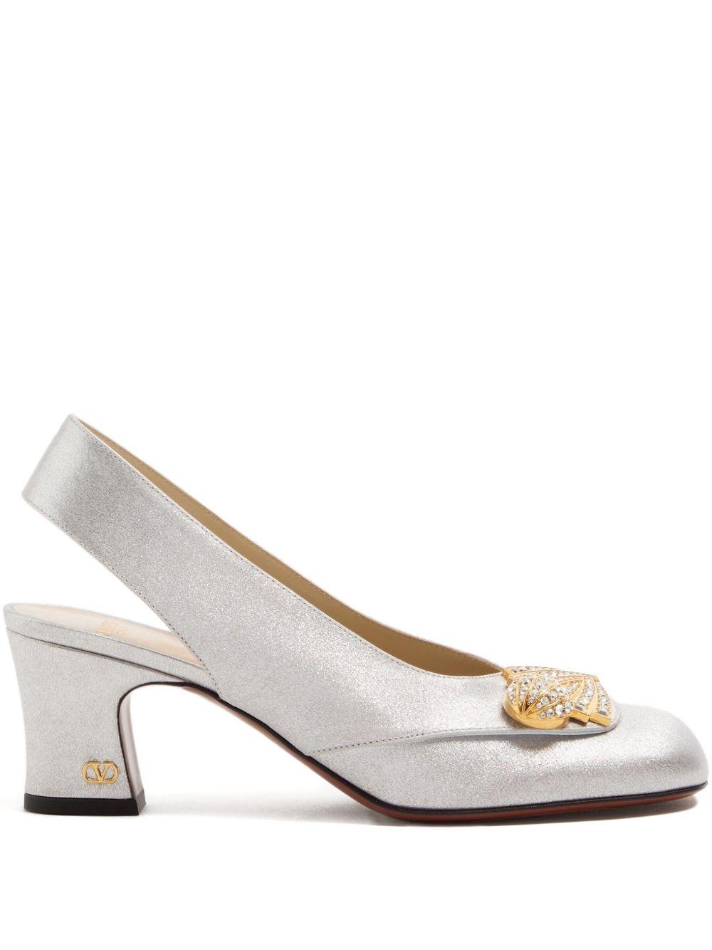 Adamantine Slingback Pumps In Glitter Fabric 60Mm 7W2S0MJ8PHI S13 VALENTINO GARAVANI 