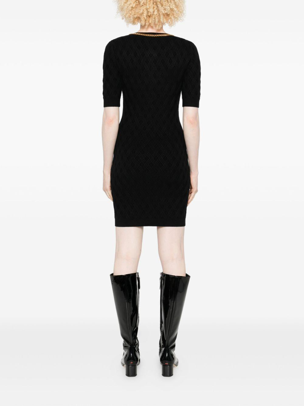Mini dress in knit fabric with diamonds and jewel details AM20B56E2 110 ELISABETTA FRANCHI 