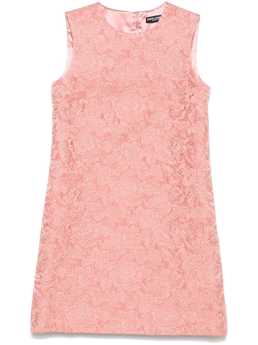Short floral quilted jacquard A-line dress F6AMRT HJMQKF0473 DOLCE & GABBANA 