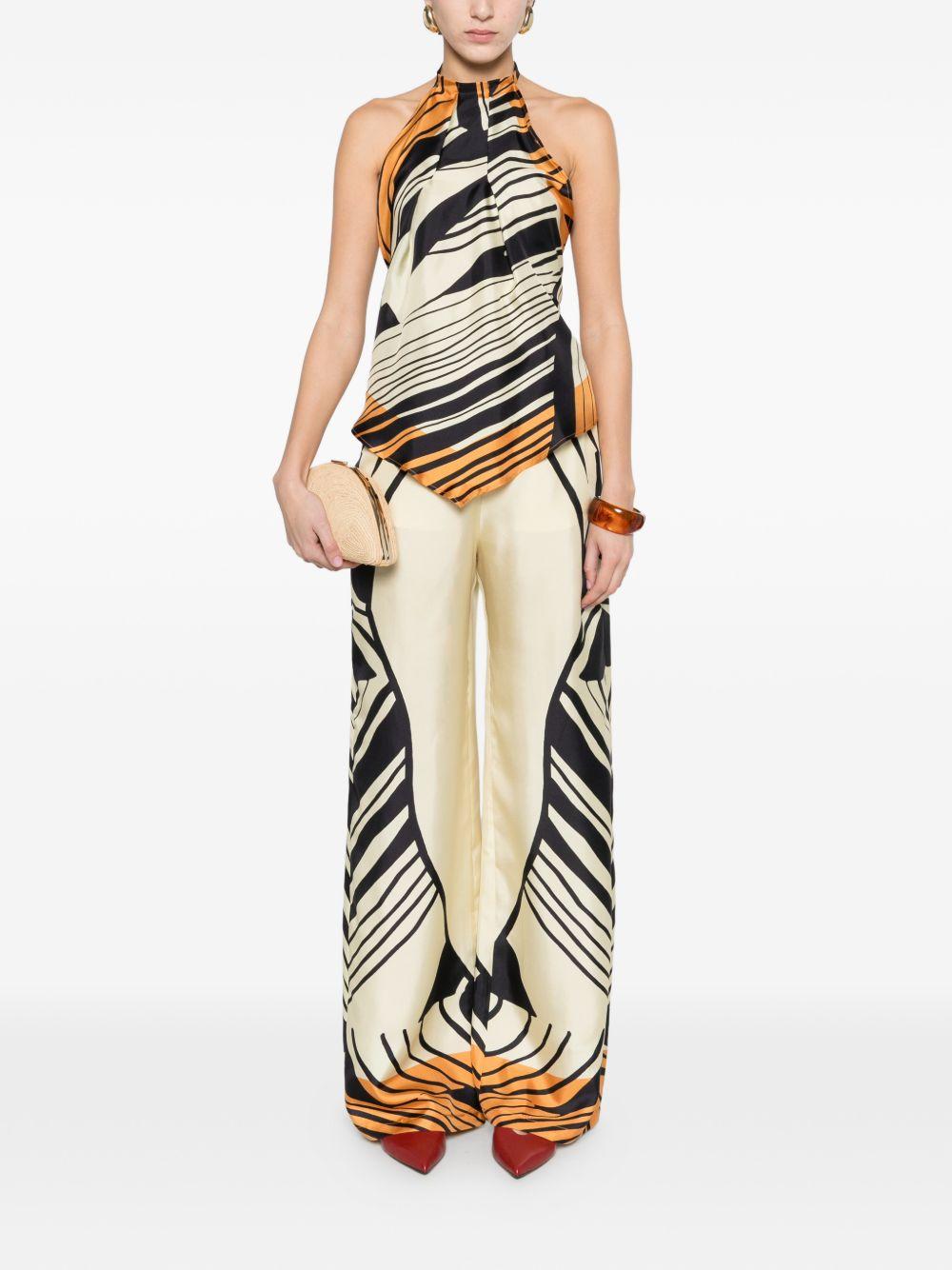 Sofia wide-leg trousers in twill 9L00003 NSS002000703_01A RAQUEL DINIZ 