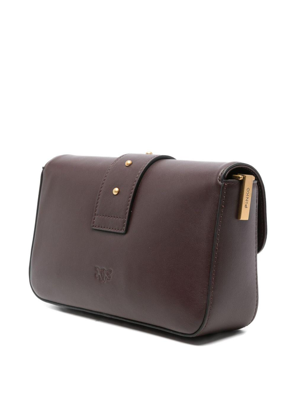Medium Love Bag One Slouchy leather handbag with double shoulder strap 105824 A0QOLA7Q PINKO 