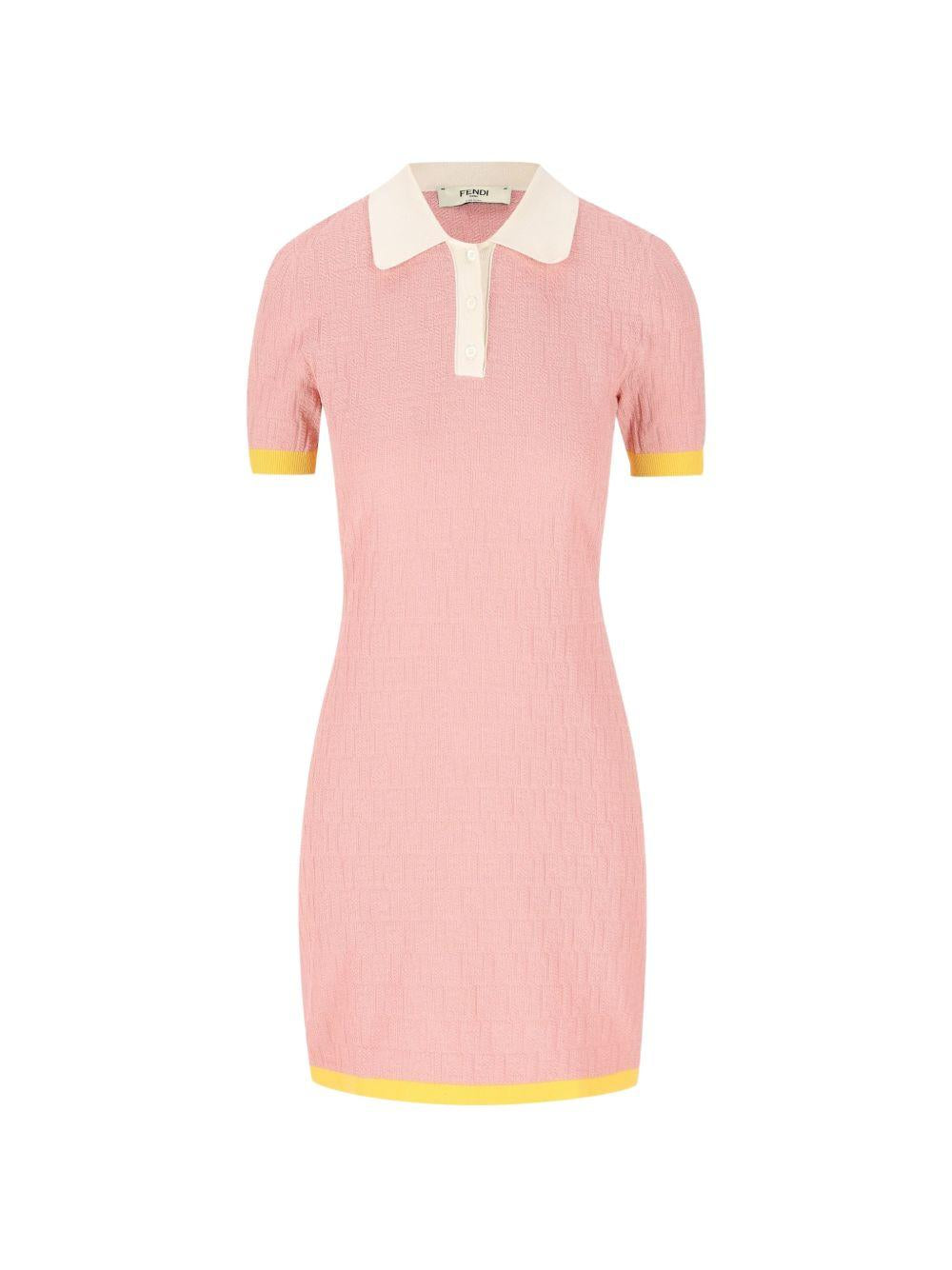 FF cotton and silk dress FZDE35 AW4SF1W0S FENDI 
