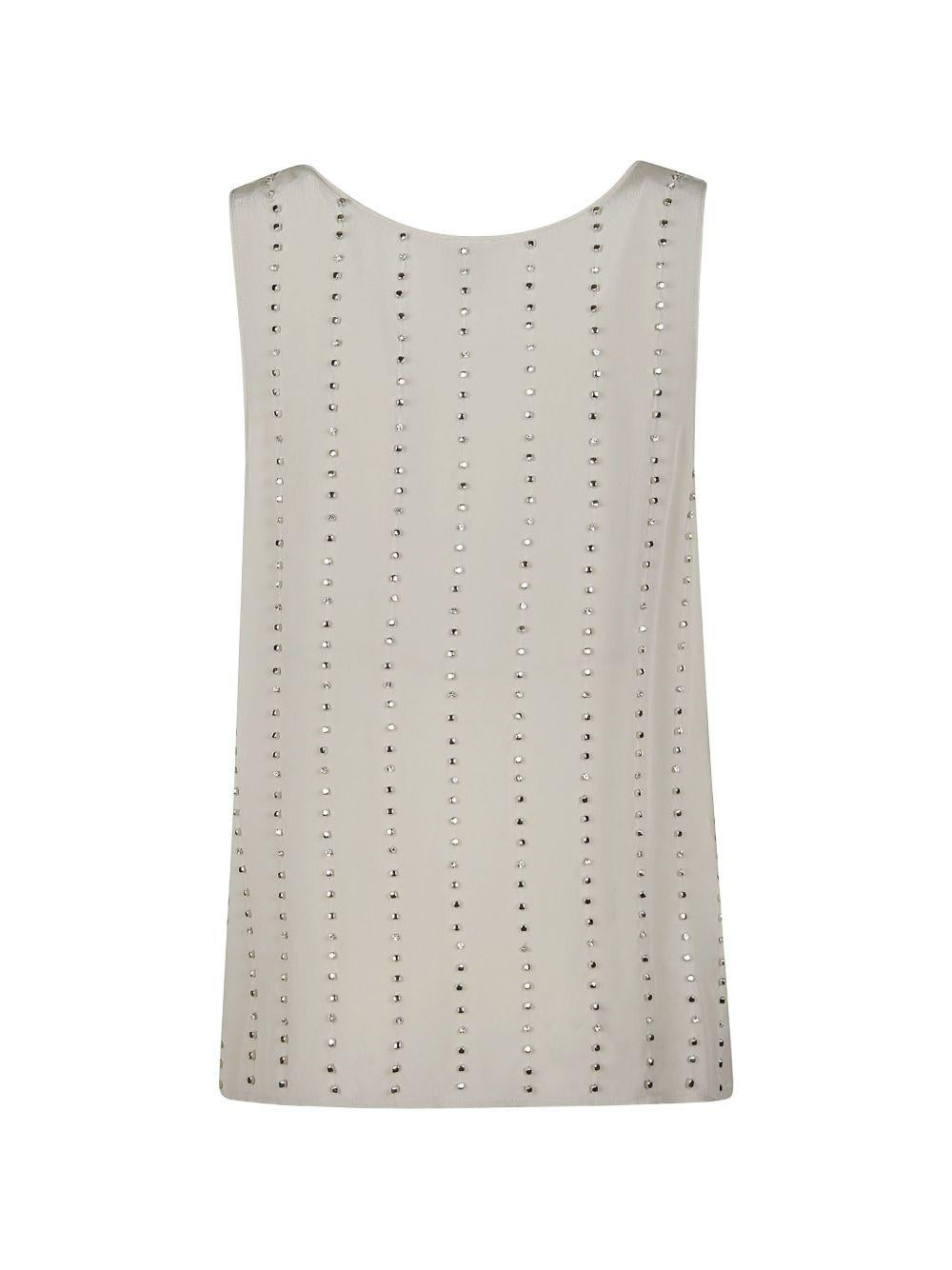 Striped tank top with jewelled detailing 106214 A31FI18 PINKO 