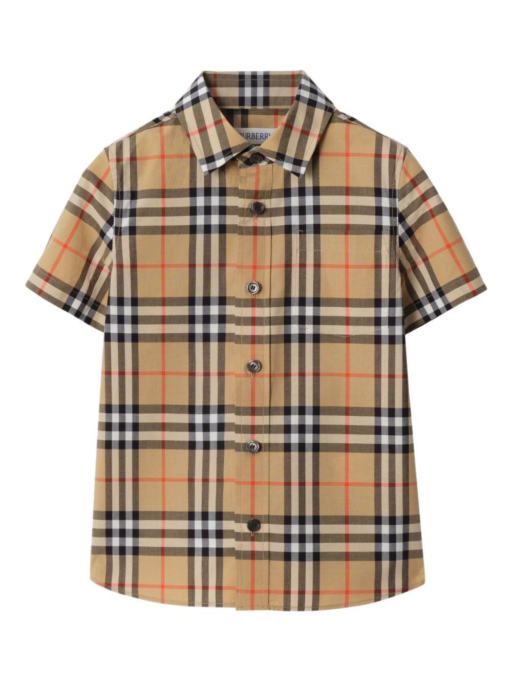 Check Cotton Shirt 8117145 B9368 BURBERRY KIDS 