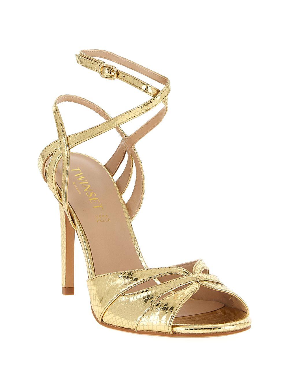 Laminated leather sandals 261TCP112 S0773013330 TWINSET 