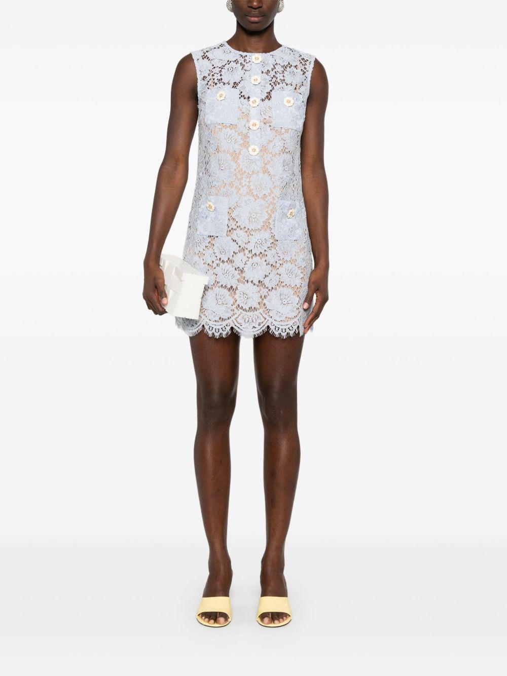 Fine-lace mini dress 044S BLUE SELF-PORTRAIT 