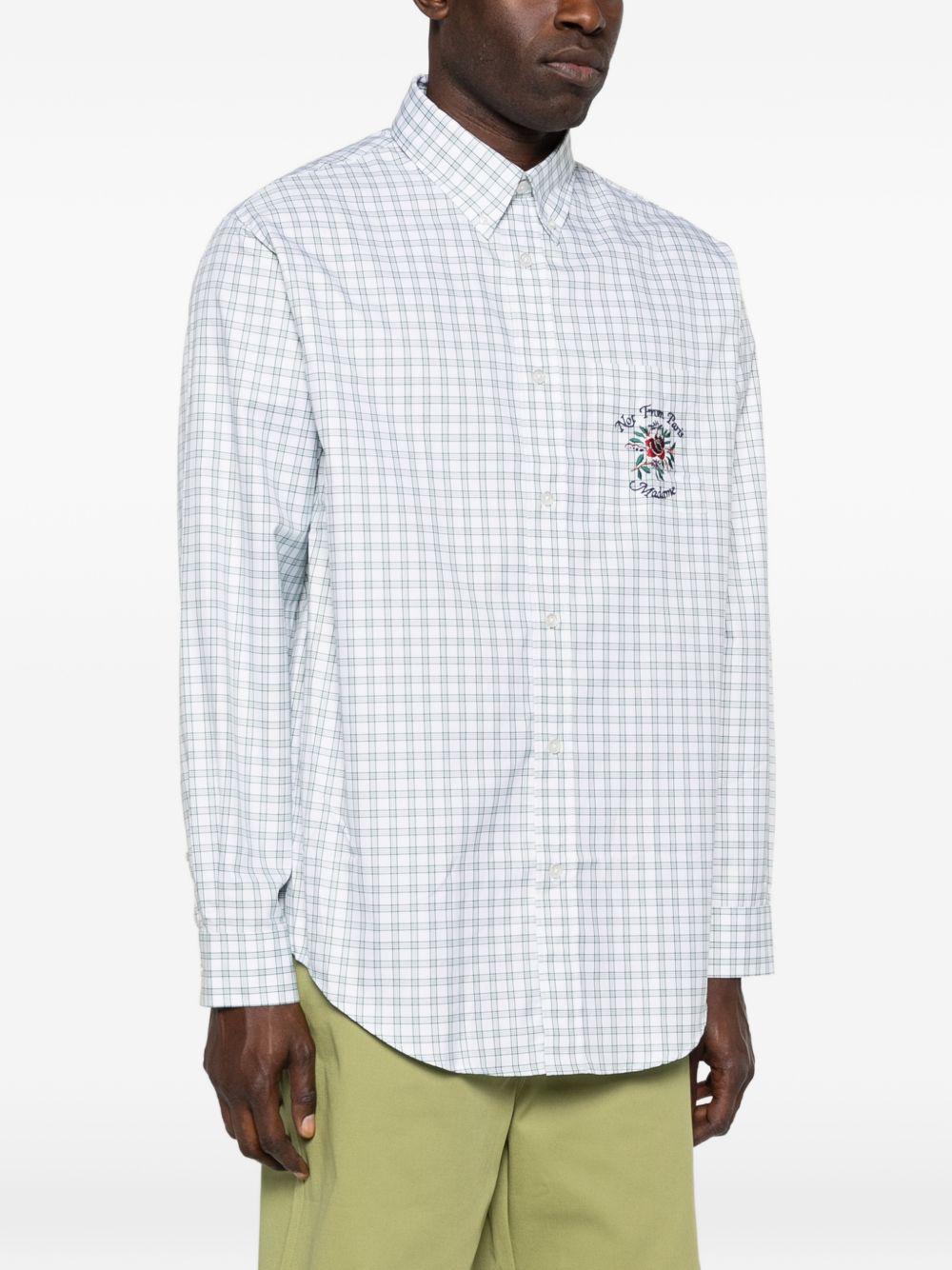 Checked Shirt with Embroidered Logo J-SH240 CO228GN DRÔLE DE MONSIEUR 