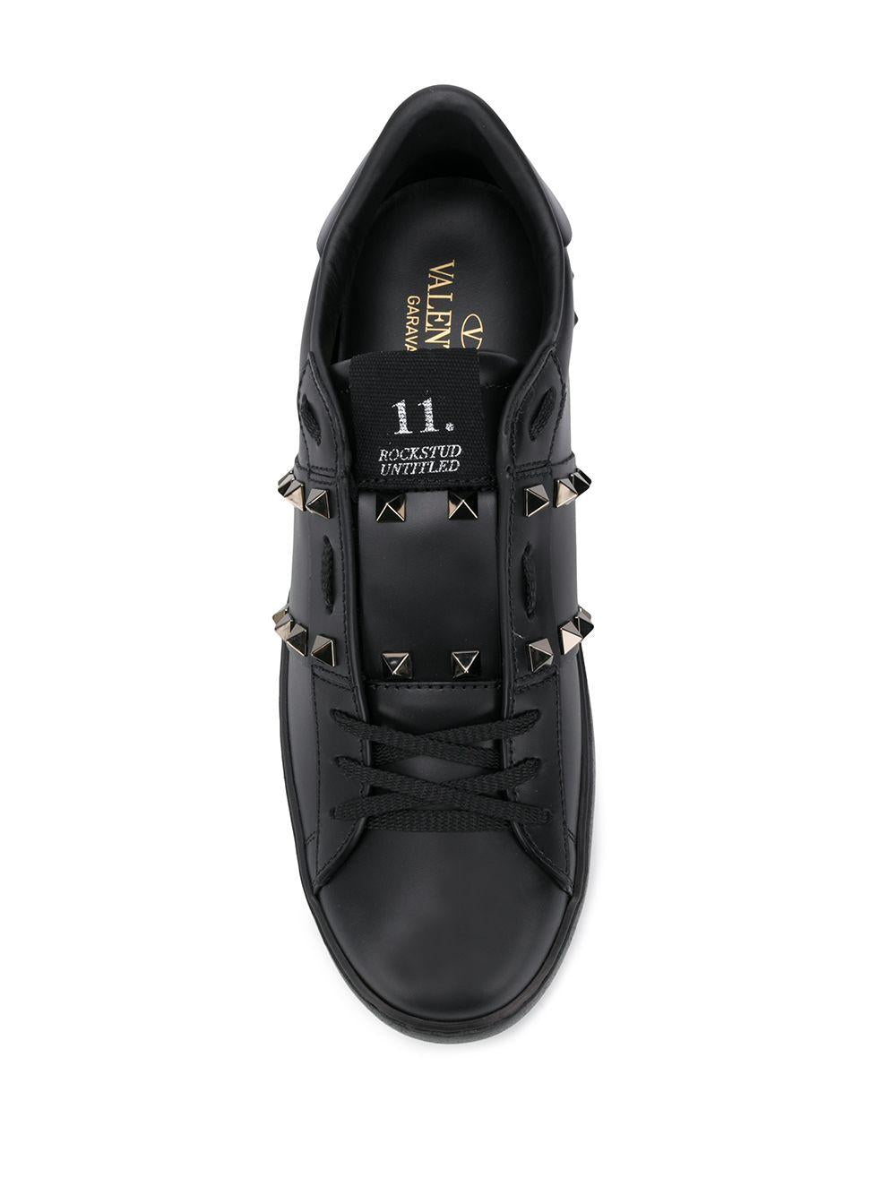 Black Untitled Rockstud leather sneakers XW2S0A01BXE 0NO VALENTINO GARAVANI 