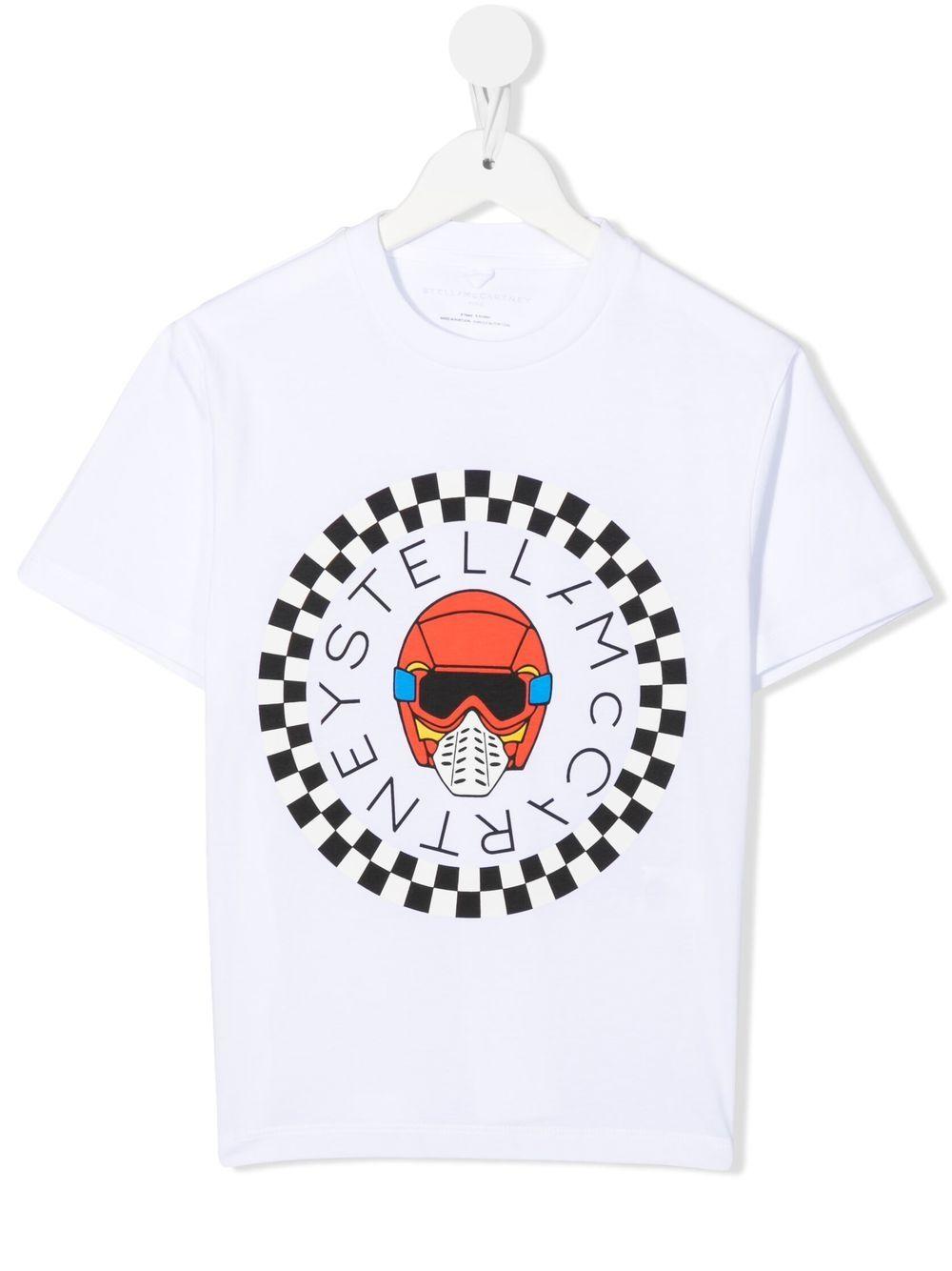 logo-print short-sleeved T-shirt 8R8Q51 Z0434100 STELLA McCARTNEY KIDS 