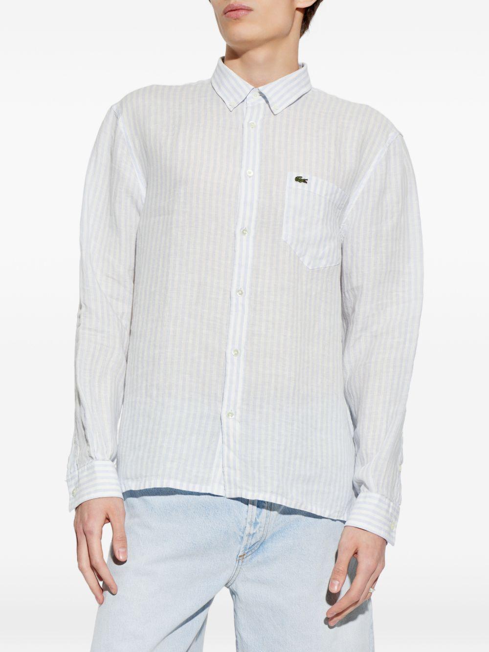 Regular fit striped linen shirt CH6985 29I LACOSTE 