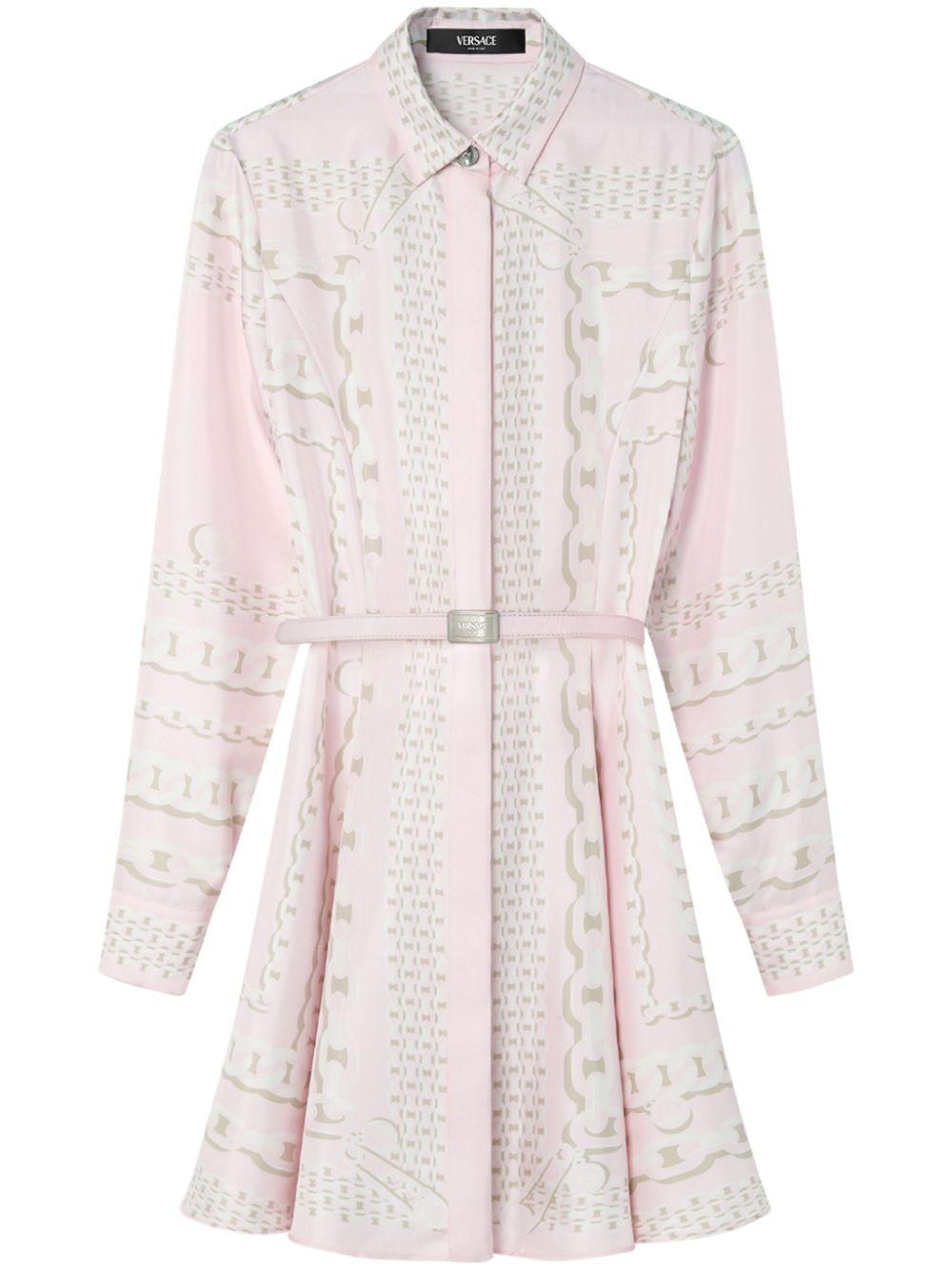 Printed silk mini dress<BR/><BR/><BR/> 1018933 1A136385PC60 VERSACE 