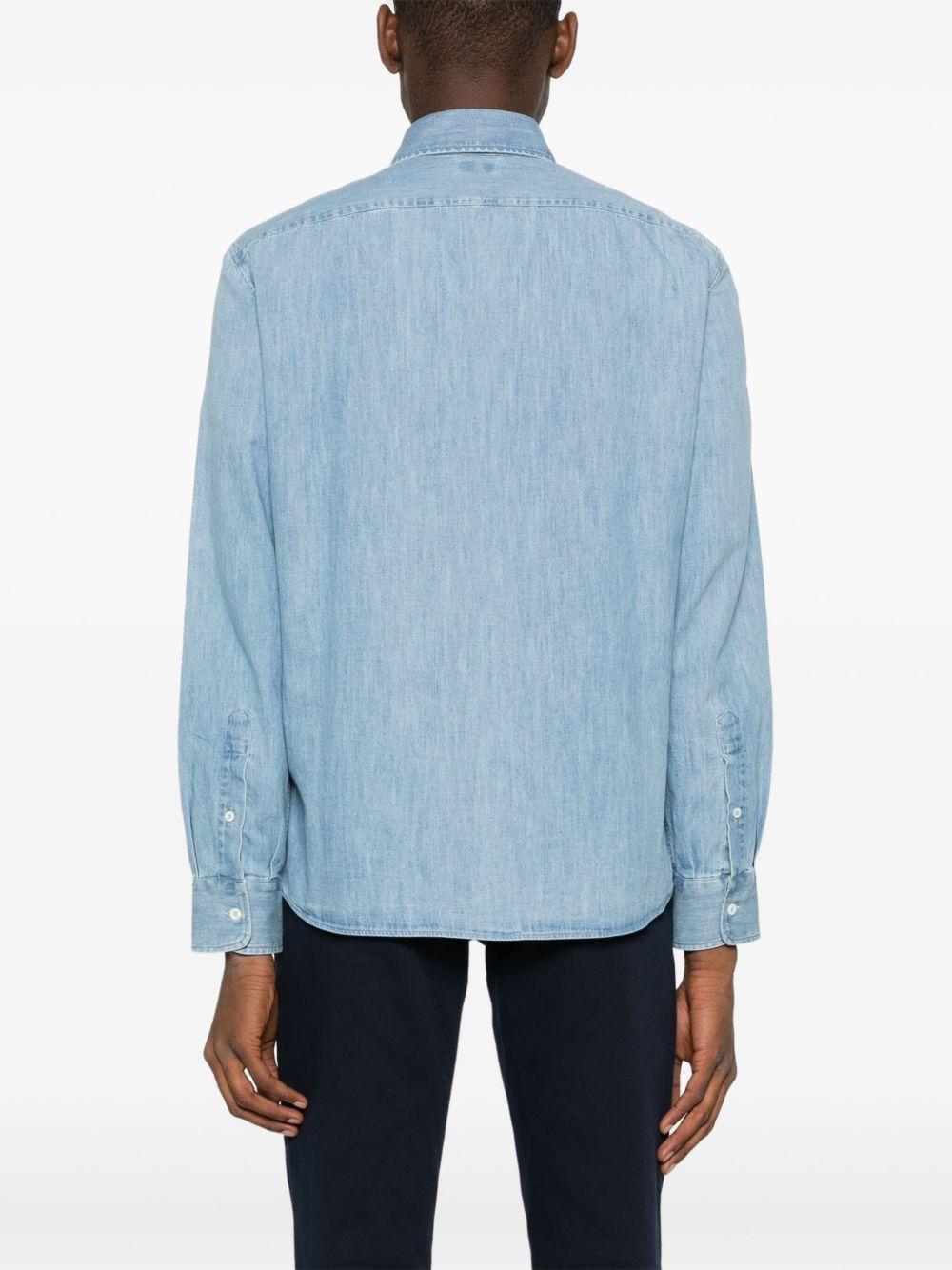 Easy-fit shirt in lightweight denim with French collar MH1920627 C8331 BRUNELLO CUCINELLI 