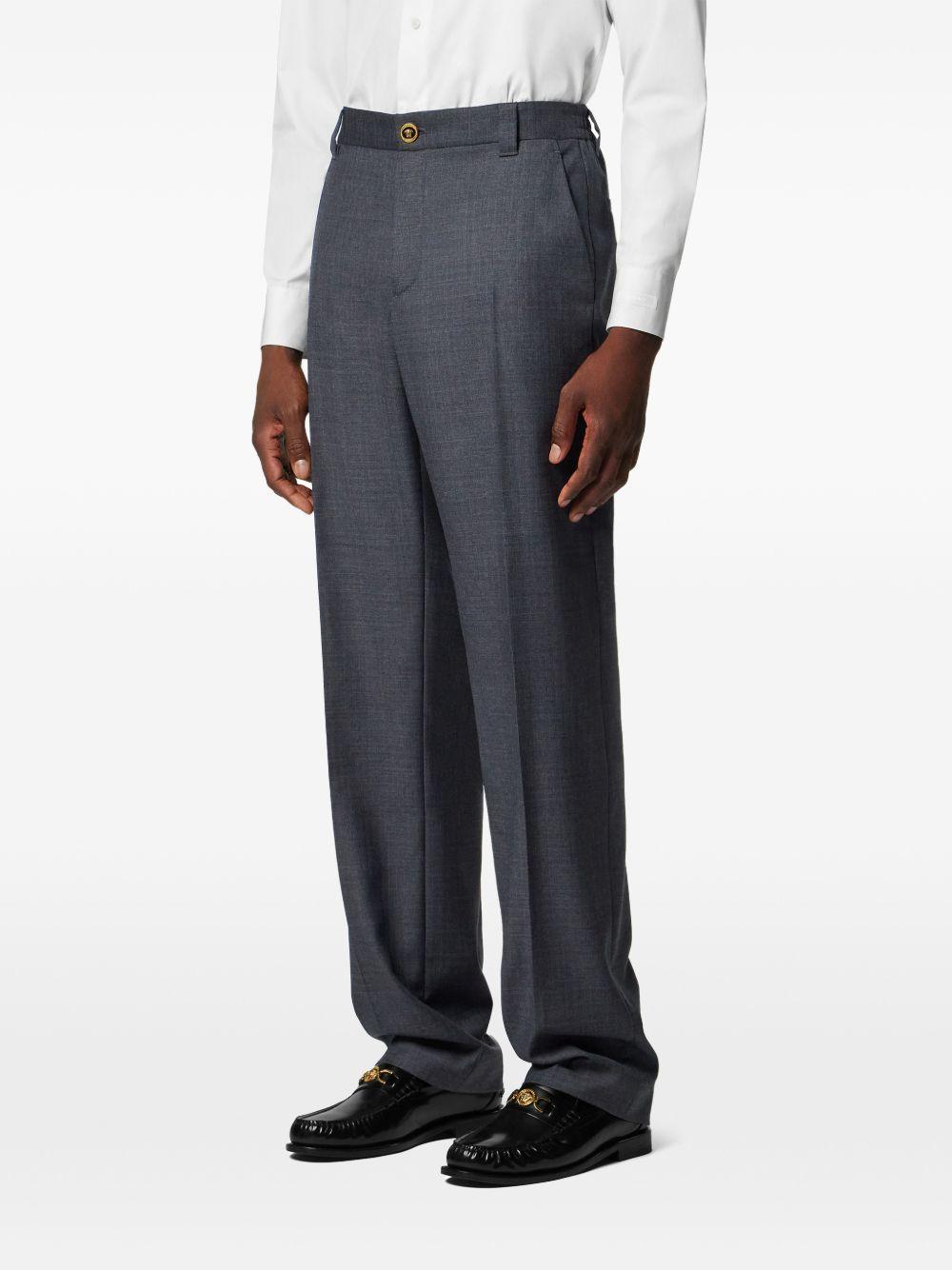 Micro-Checked Wool Jogger Trousers 1018896 1A167261E880 VERSACE 