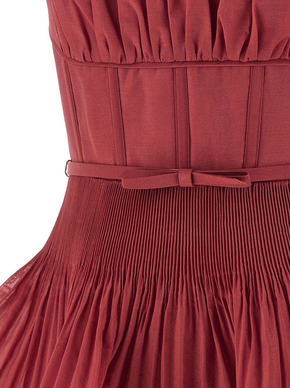 Pleated midi dress with flounces 5495DF25R RSE ZIMMERMANN 