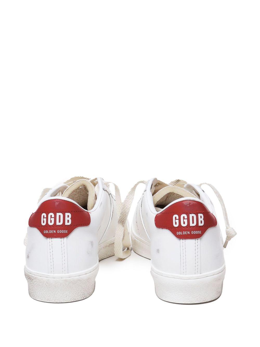 Matchstar in glossy white leather with glossy red leather heel tab GMF00796 F00637710350 GOLDEN GOOSE 