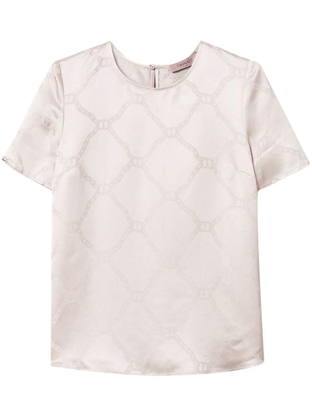 Blouse with jacquard Oval T 251TP2012 11748 TWINSET 