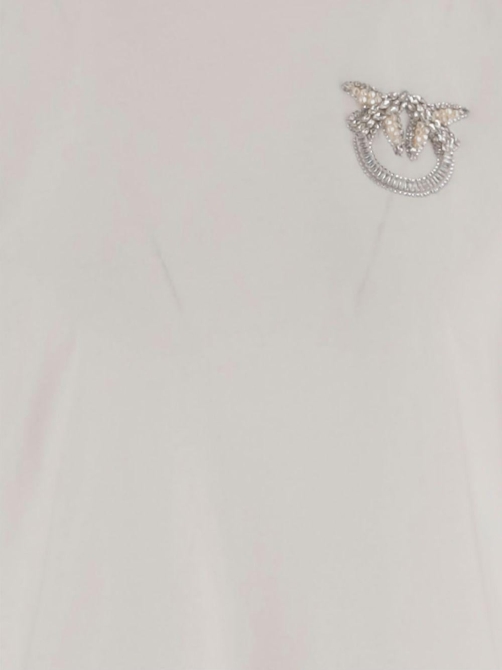T-shirt with crystal-embroidered Love Birds logo 103320 A2RNZ05 PINKO 