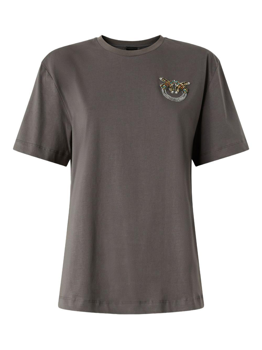 T-shirt with Love lettering in rhinestones 105526 A33FK10 PINKO 