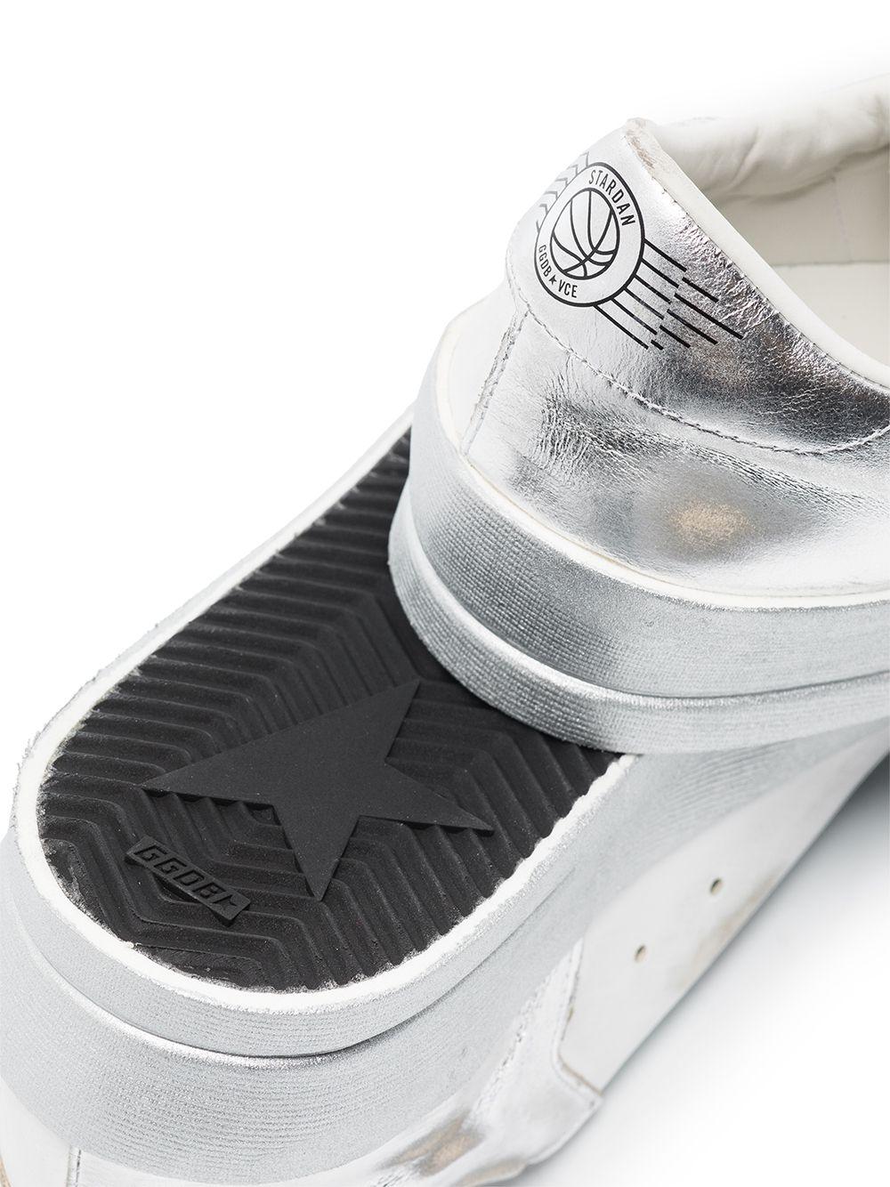 Stardan sneakers with silver metallic leather star and heel tab GWF00128 F00218780185 GOLDEN GOOSE 