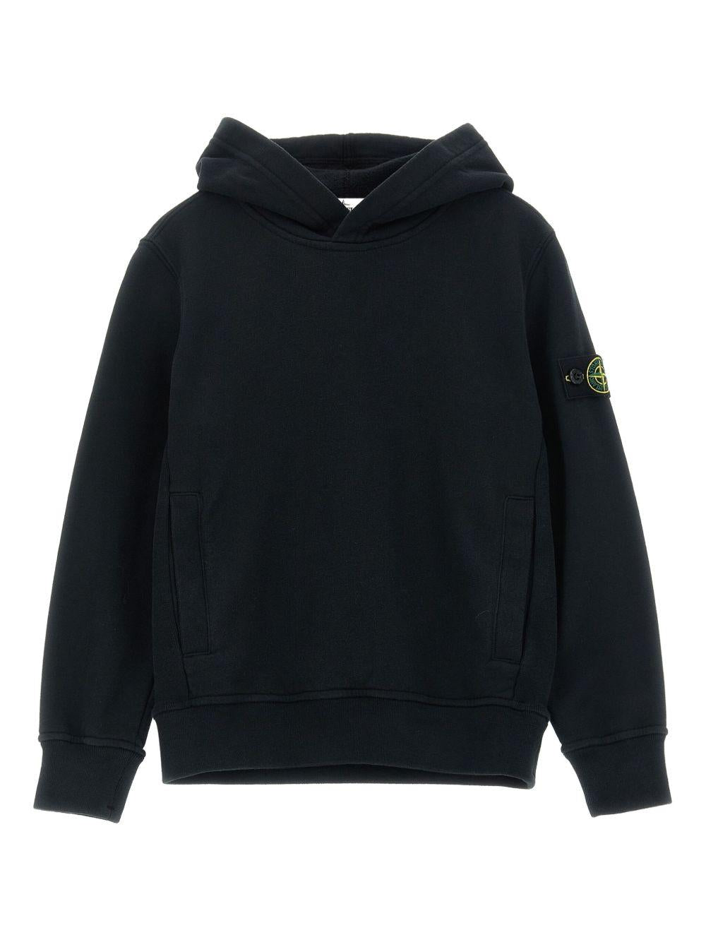 Hooded sweatshirt in organic cotton fleece K2S166100004 S0A20V0029 STONE ISLAND KIDS 