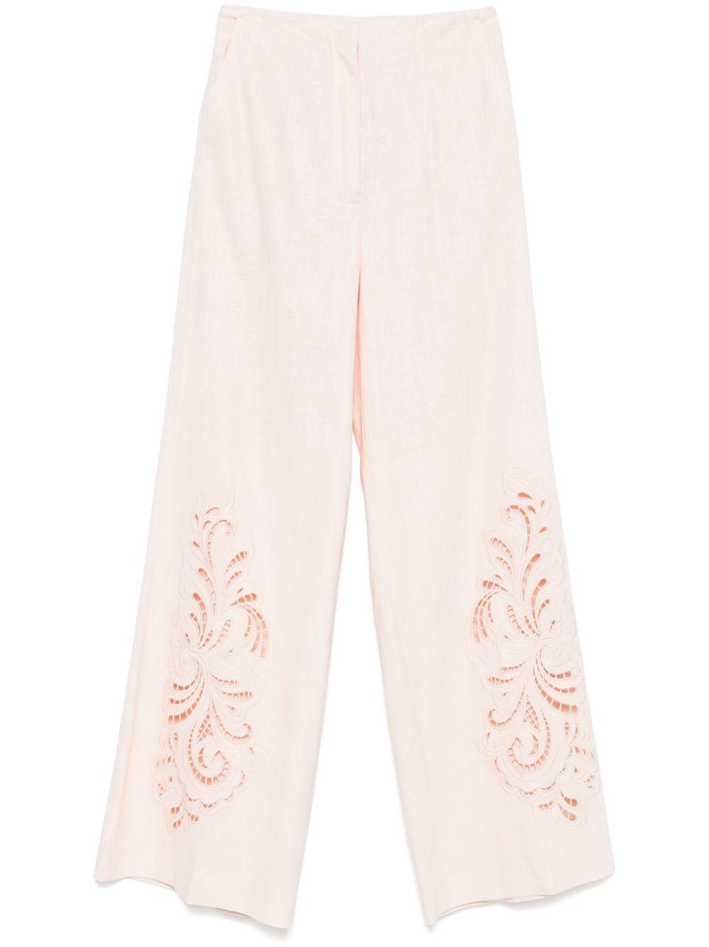 Floral-embroidered trousers<BR/><BR/><BR/> 251TP2165 00178 TWINSET 