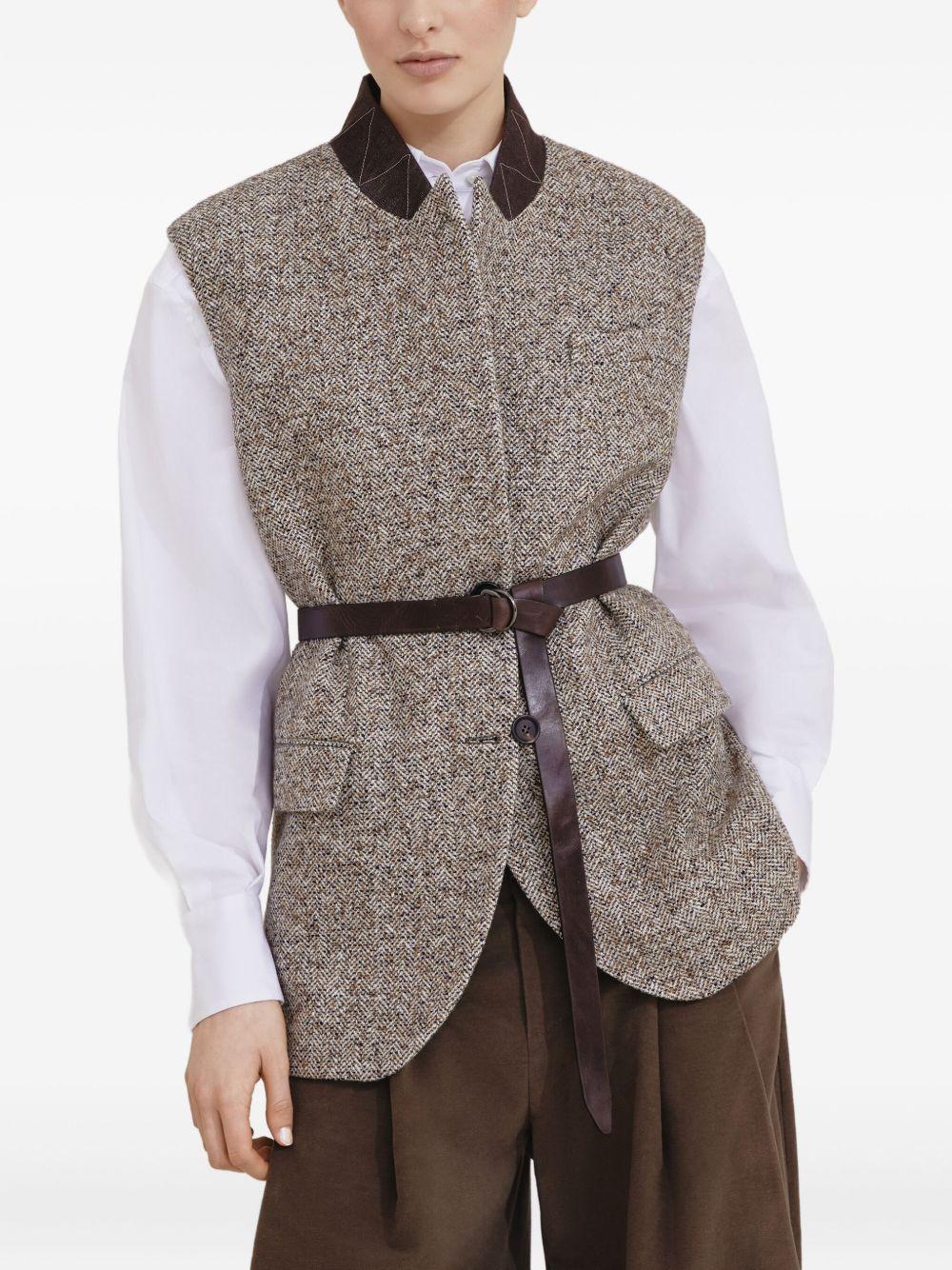 Flecked virgin wool and silk chevron ves MG5307497 C6286 BRUNELLO CUCINELLI 