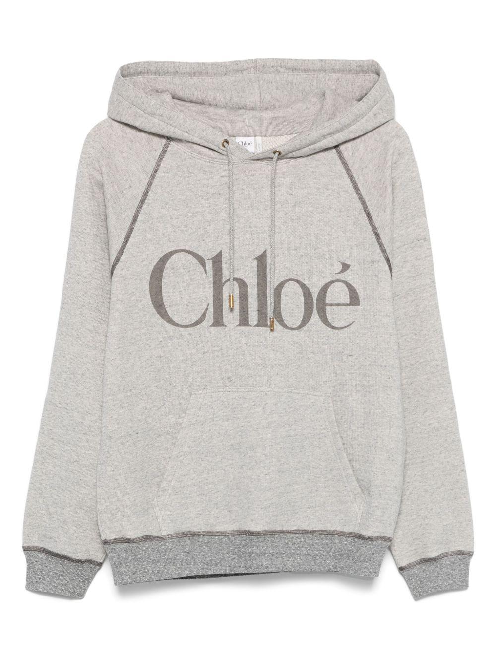 Oversized logo hoodie in a cotton fleece mix CH25AJH10179 060 CHLOÉ 
