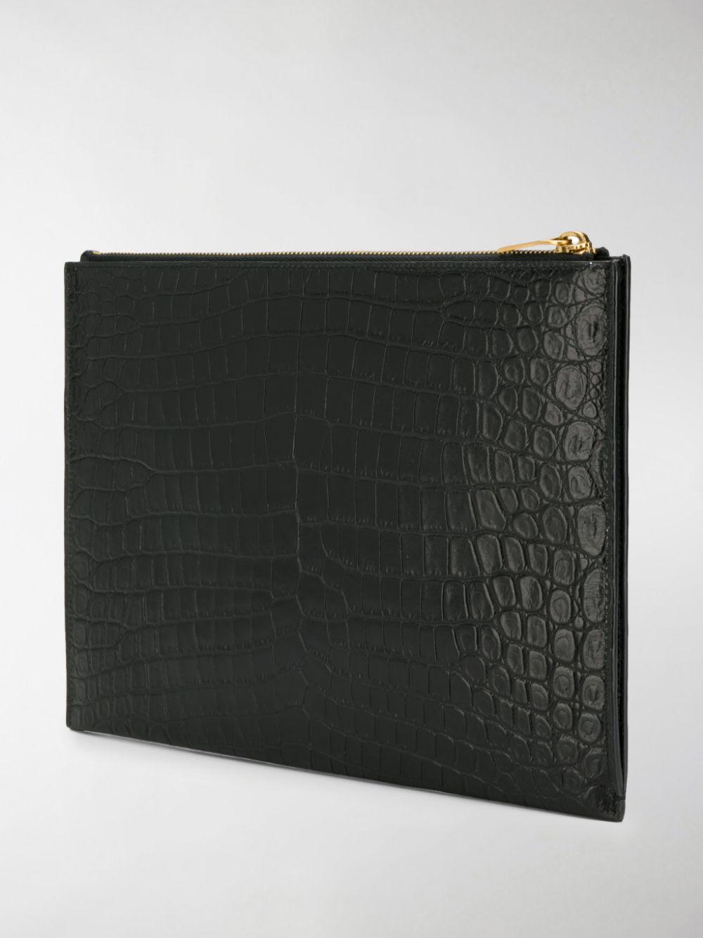 crocodile effect pouch 607779 DZE0W1000 SAINT LAURENT 