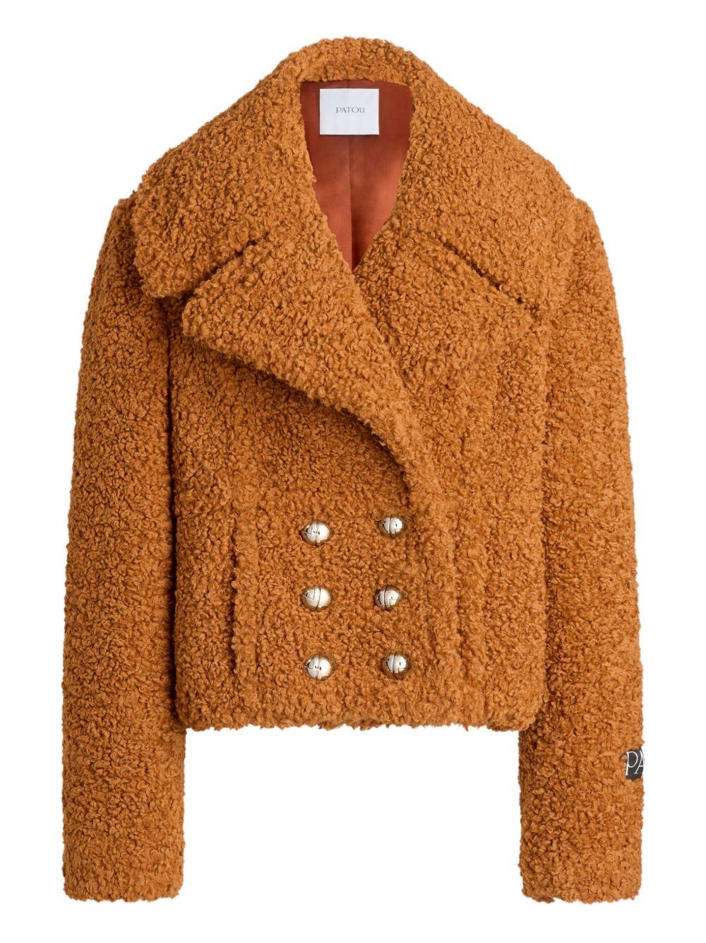Cropped double-breasted coat in sustainable wool blend CO0310220 257P PATOU 