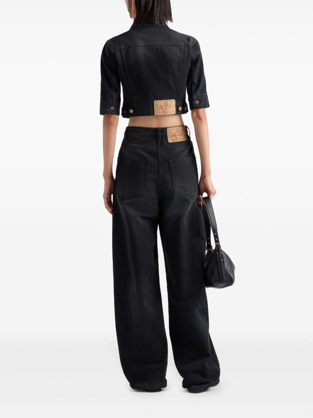 Washed denim cropped jacket GFB316 148JF0557 PRADA 