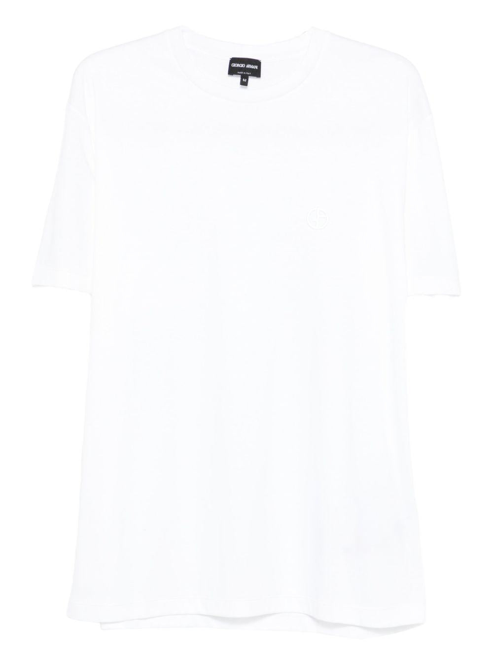 Cotton-interlock T-shirt with embroidered logo 3HSM72 SJTKZU0002 GIORGIO ARMANI 