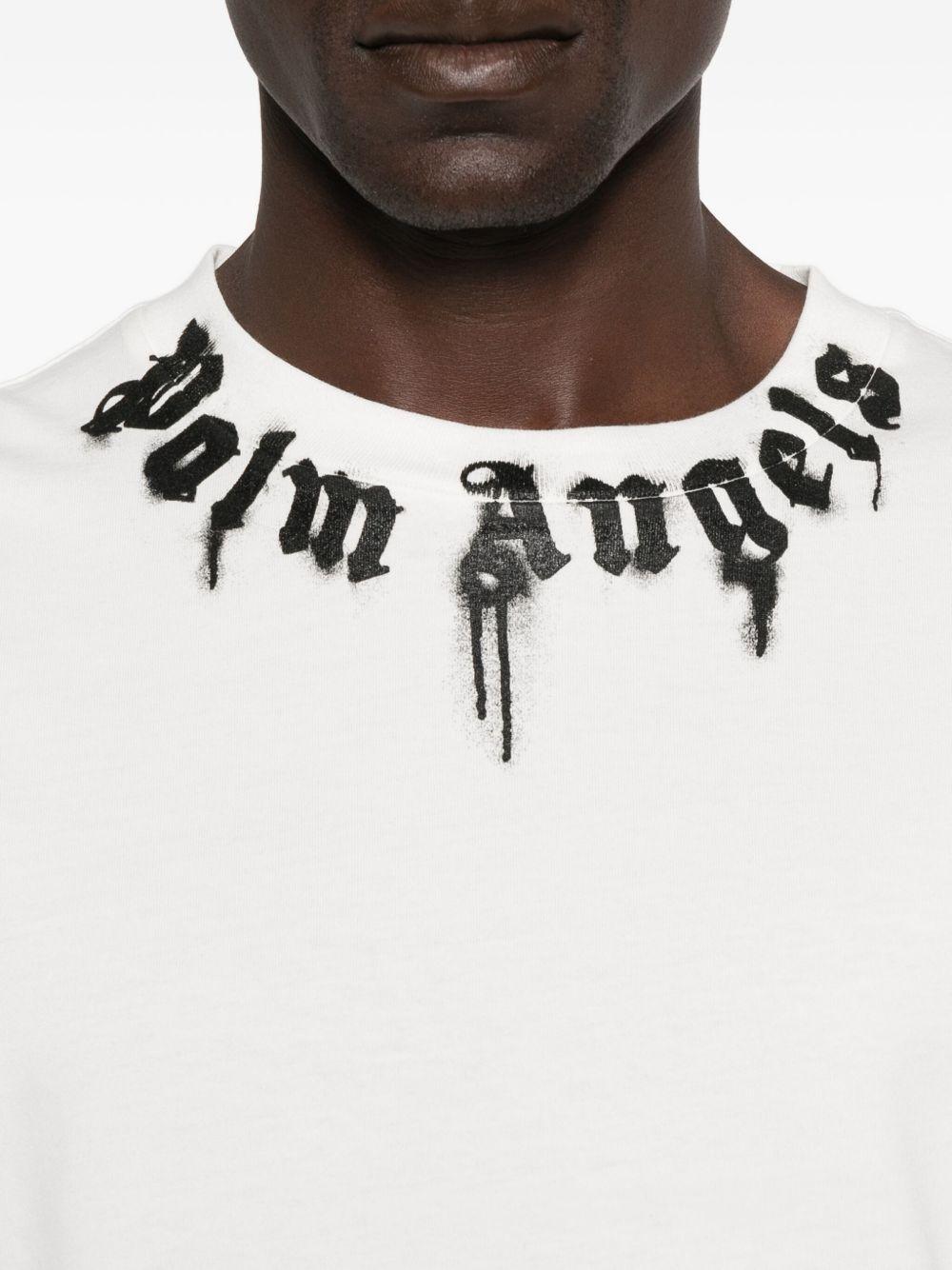 T-shirt with contrasting logo on the collar PMAA109F25JER009 0310 PALM ANGELS 