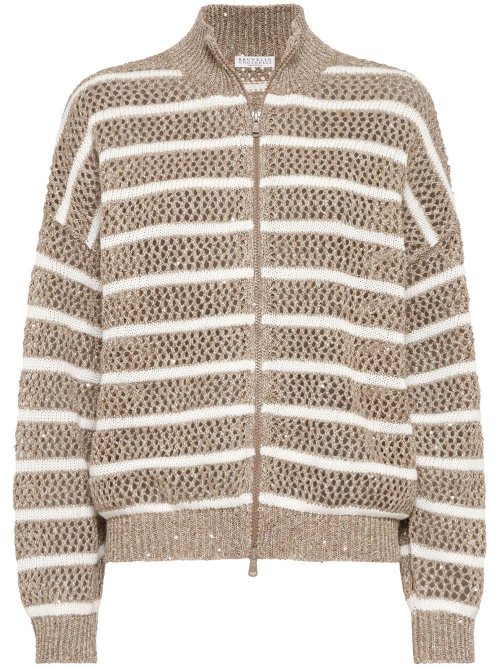 Cardigan a righe MCO558906 CKE88 BRUNELLO CUCINELLI 