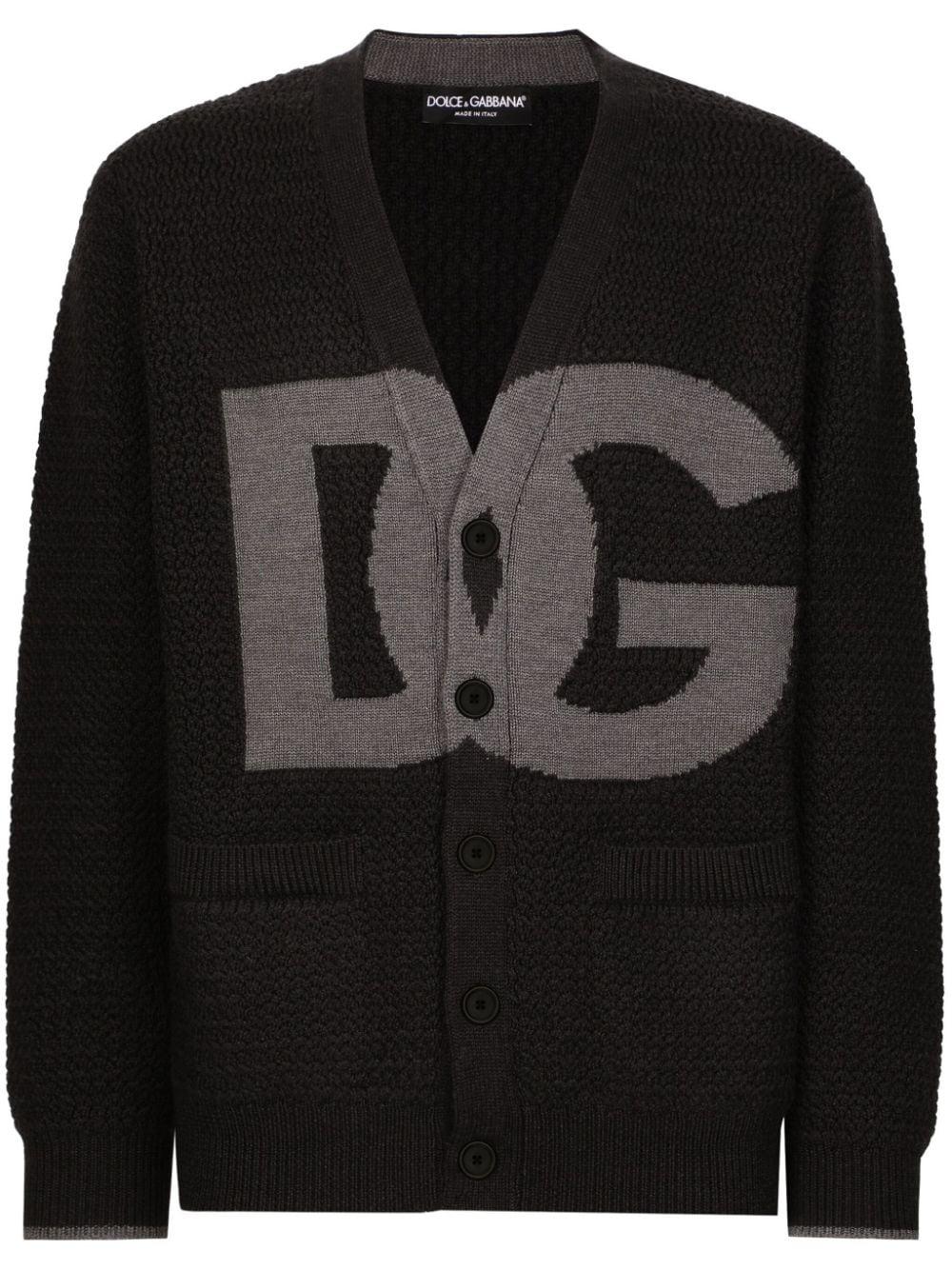 Logo-intarsia cardigan<BR/><BR/><BR/> GXV13T JCVX2N1254 DOLCE & GABBANA 