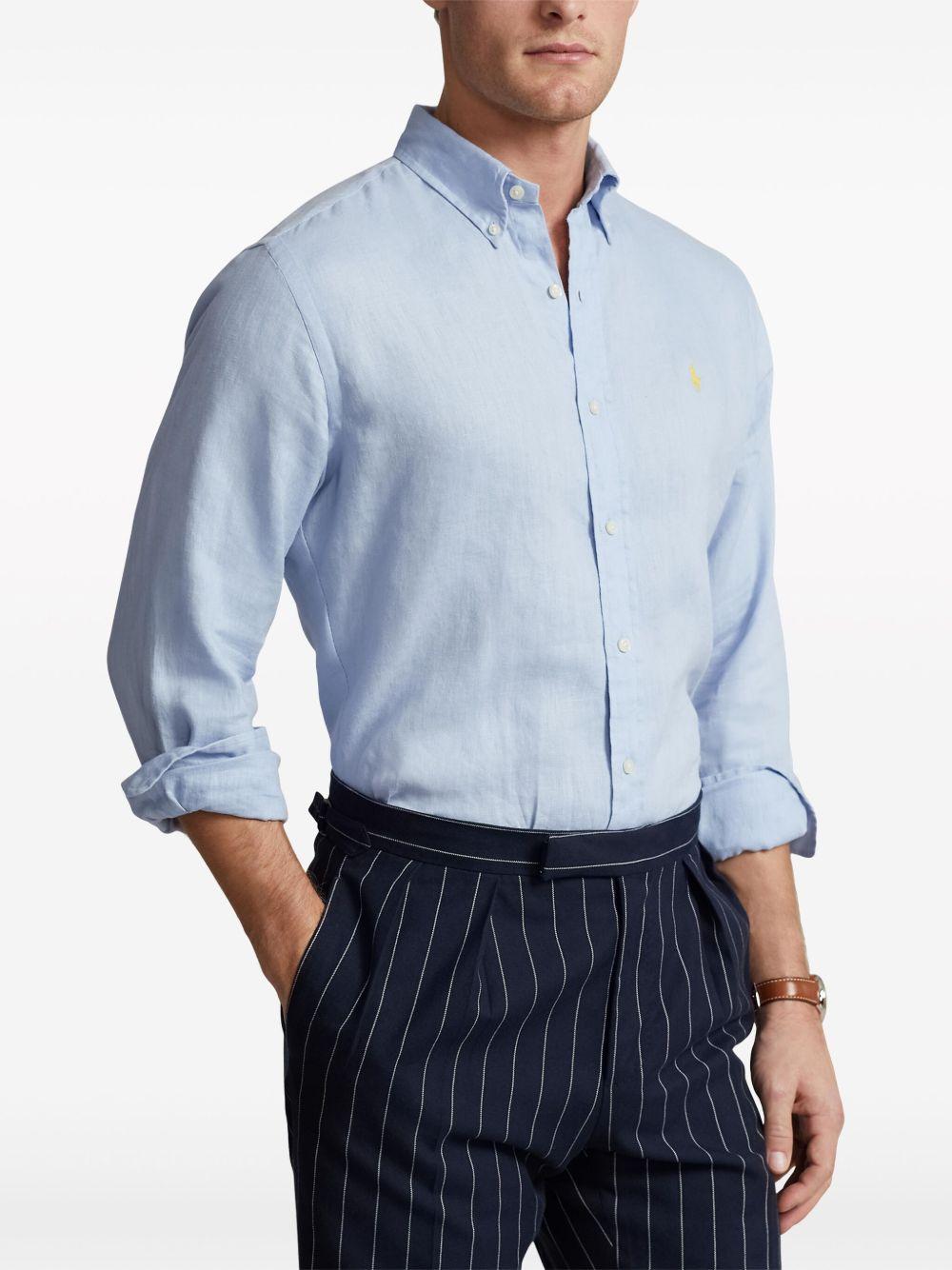 Polo Pony linen shirt<BR/><BR/><BR/> 710794141028 BLUE HYACINTH POLO RALPH LAUREN 