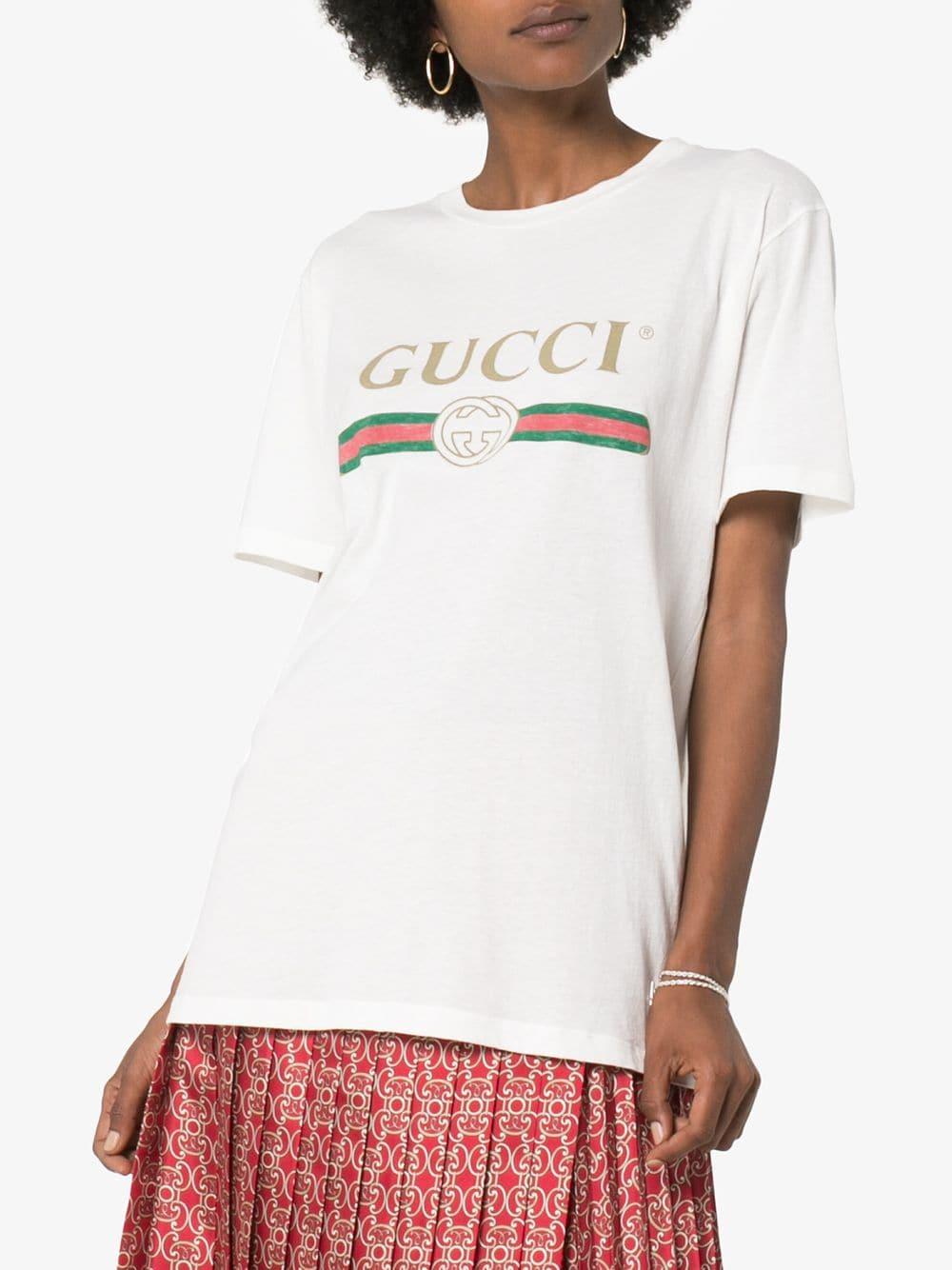 Oversize T-shirt with Gucci logo 457095 X5L899234 GUCCI 
