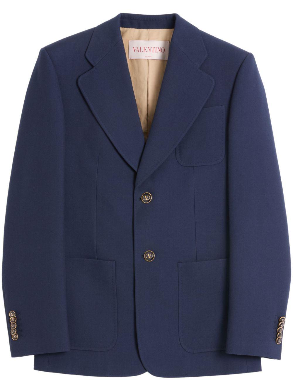 Single-breasted gabardine jacket<BR/><BR/><BR/> 6V3CEG959EB D51 VALENTINO GARAVANI 