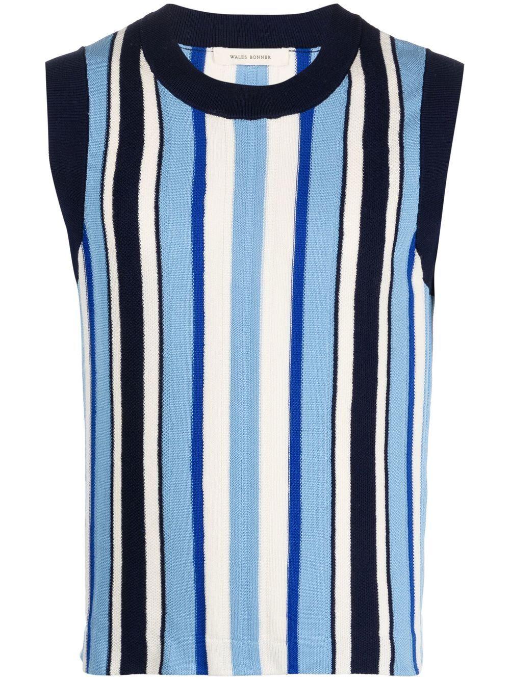 Scale striped knitted vest MS23KN25 KN075541 WALES BONNER 