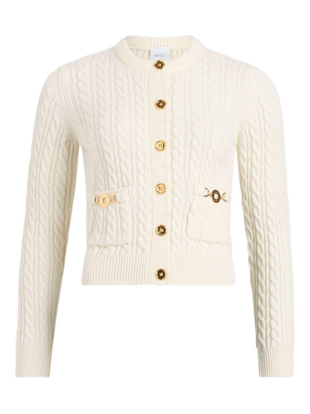 Cable cardigan in wool and cashmere KN2608041 097C PATOU 