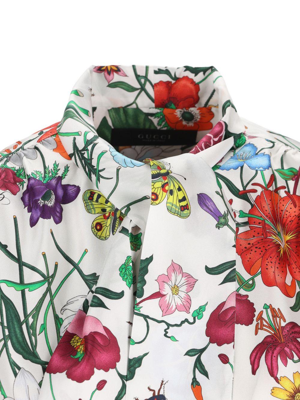 Printed silk twill shirt with bow 865715 ZAUU89413 GUCCI 