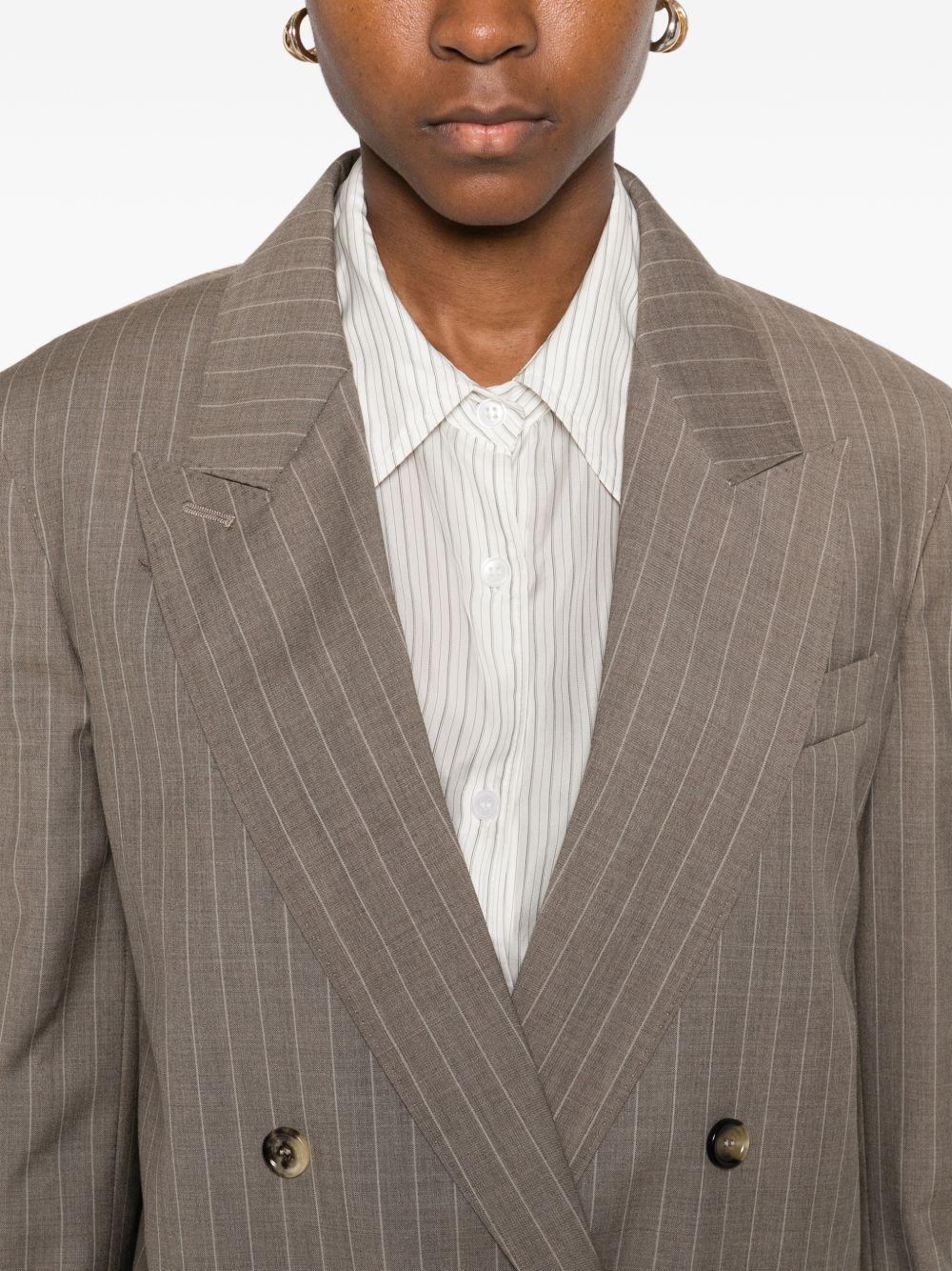 Oversized pinstripe woollen cloth blazer - Hazelnut brown 2611041061 MXMACCIAIO001 MAX MARA 