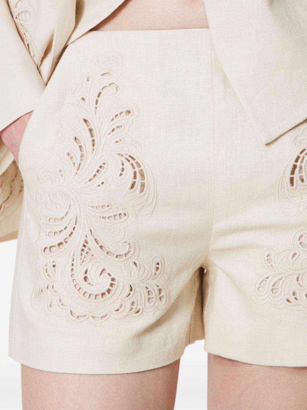 Linen blend shorts with embroidery 251TP2162 00059 TWINSET 