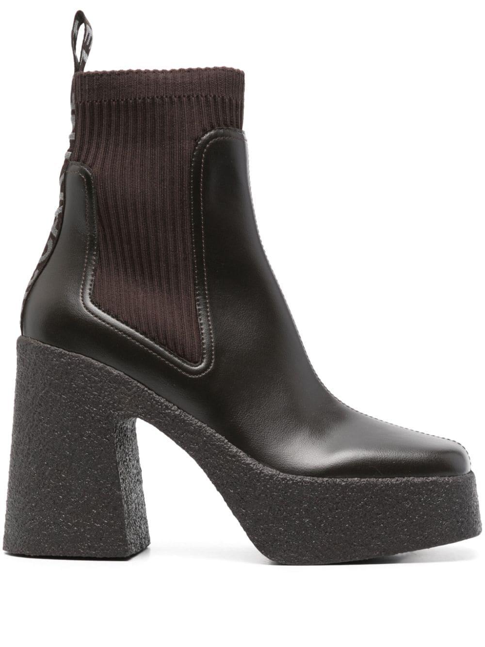 Skyla 110mm logo-tape boots<BR/><BR/> 810440 E001952040 STELLA McCARTNEY 